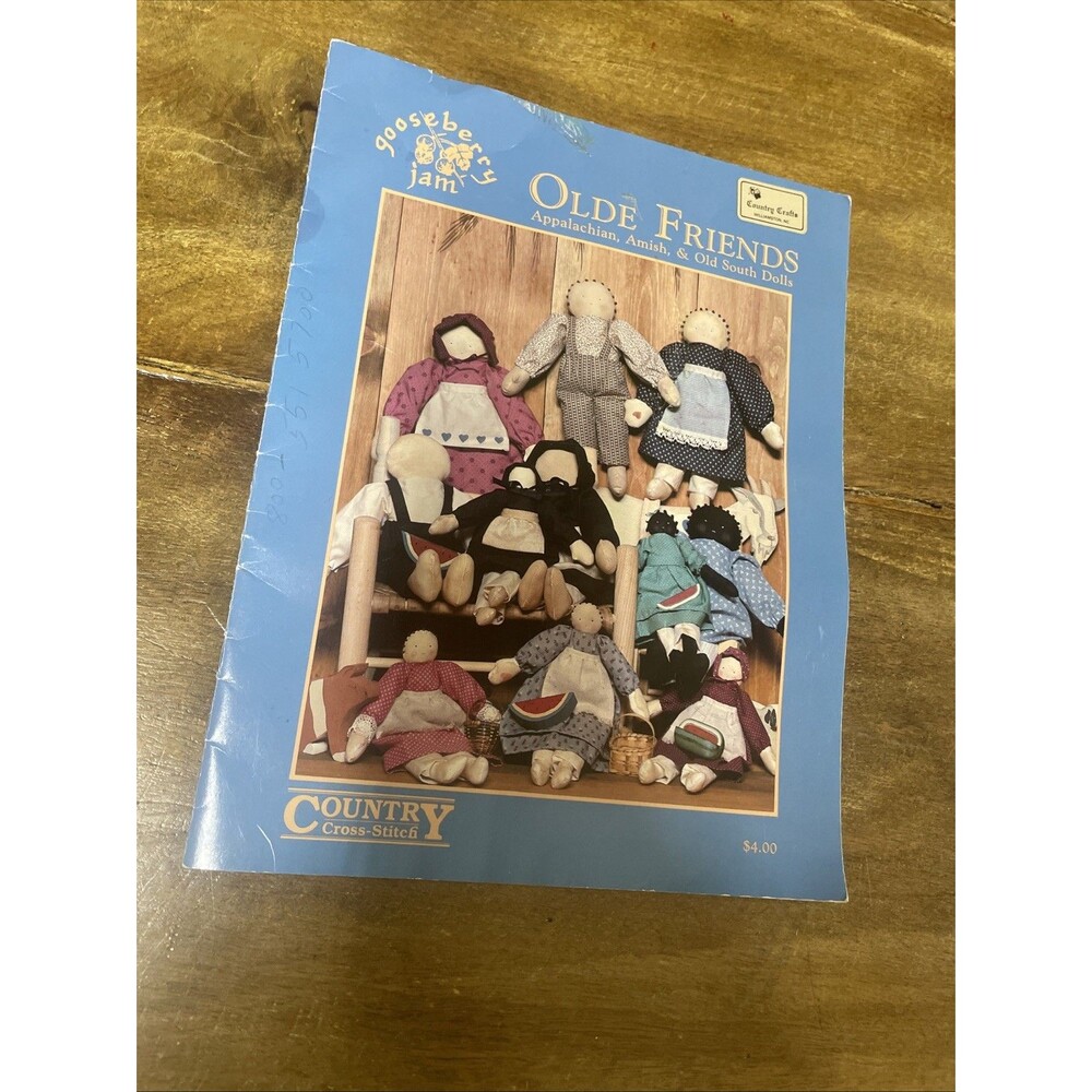 Olde Friends Appalachian Amish Old South Doll Patterns Country Cross-Stitch 1985